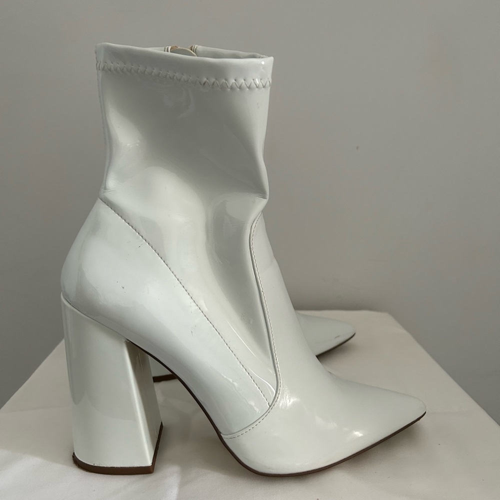 White Patent Leather Boots